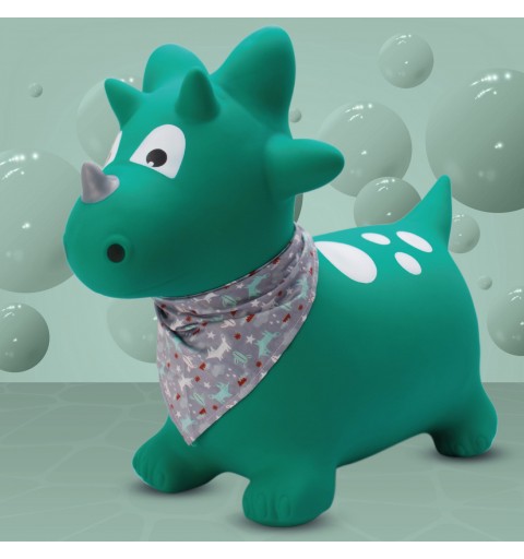 Skoczek dla dzieci do skakania z pompką DINO 59 cm | Zielony